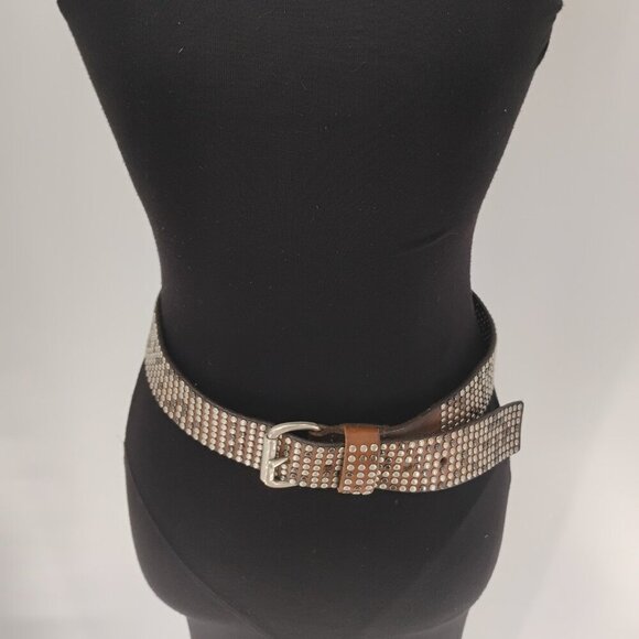 LIEBE SKIND BERLIN LEATHER BELT LK B24 85 CM SIZE M RHINESTONE BEADED - Picture 6 of 10